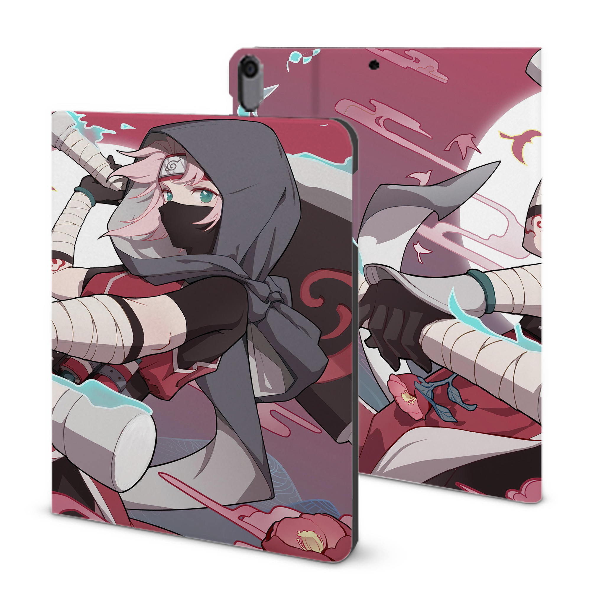 （画像用） NARUTO -ナルト- NARUTO -ナルト- 疾風伝 IPad ケース ブック型 PUレザー TPU 耐衝撃 軽量 薄型 ペン収納なし 全面保護 IPad 各モデル対応